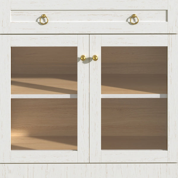 Arched Glass-Door Bar Cabinet