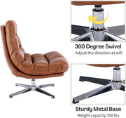 Tufted Faux Leather Swivel Chair Set – chair (view 5) | Roost & Roam