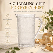 Hobnail Clear Glass Pitcher