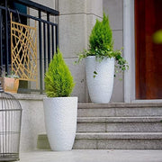 Ripple-Texture Resin Tall Planter Set
