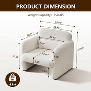 Lambswool Fabric Accent Chair With Arms