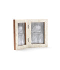 Chevron Bone Inlay Double Picture Frame