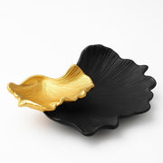 Black and Gold Ginkgo Leaf Tray — scale reference and proportion detail