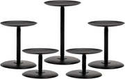 Matte Black Metal Pillar Candle Holder Set