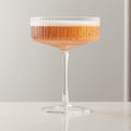 Ribbed Glass Coupe Set — Clear ribbed glass coupes for champagne or cocktails, set of two