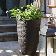 Stone-Finish Tall Planter Set