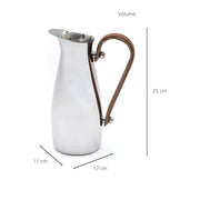 Polished Steel Leather-Handle Pitcher — packaging and unboxing view
