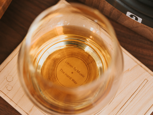 Engraved Wood Turntable Coaster Set