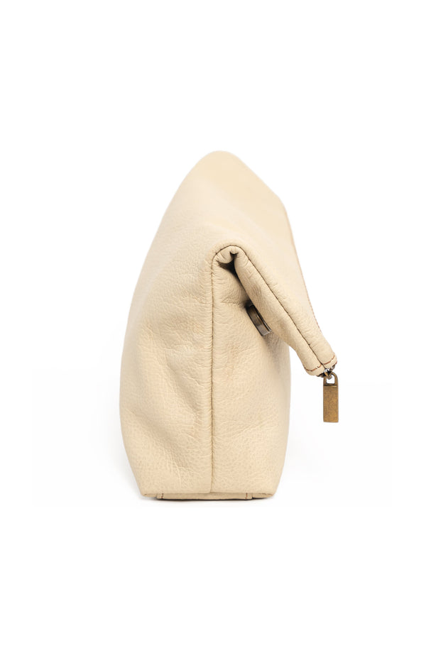 Surplus Leather Asymmetric Makeup Bag