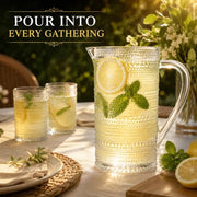 Hobnail Clear Glass Pitcher