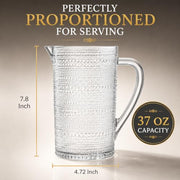Hobnail Clear Glass Pitcher