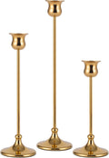Gold Metal Taper Candlestick Holder Set