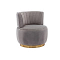 Channel-Tufted Velvet Swivel Accent Chair — back and side profile detail