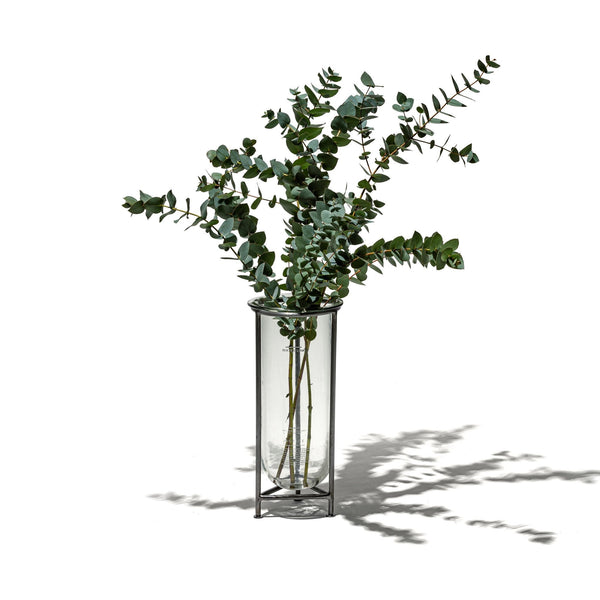 Clear Glass Tube Vase With Stand