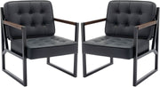 Tufted Faux Leather Accent Chair