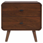 Two-Drawer Walnut-Finish Nightstand