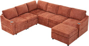 Chenille Modular Sleeper Sectional Sofa