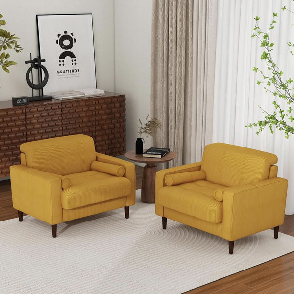 Wide-Seat Corduroy Accent Chair – chair (view 4) | Roost & Roam