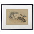 Vintage Sketch Dogs Framed Print