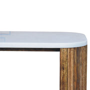 Fluted Mango Wood Marble-Top Nightstand