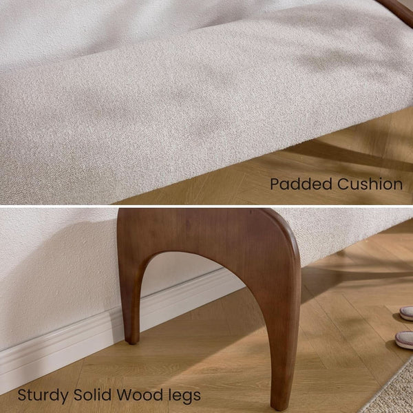 Sherpa Upholstered Arch-Leg Bench – ottoman (view 4) | Roost & Roam