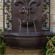 Fleur-de-Lis Scrollwork Outdoor Wall Fountain