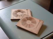 Engraved Wood Turntable Coaster Set