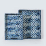 Indigo Bone Inlay Serving Tray