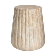 Fluted Concrete Outdoor Side Table — scale reference and proportion detail