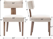 Beige Linen Dining Chairs, Set of 6