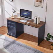 Navy Farmhouse Charging Executive Desk – home office set (view 6) | Roost & Roam