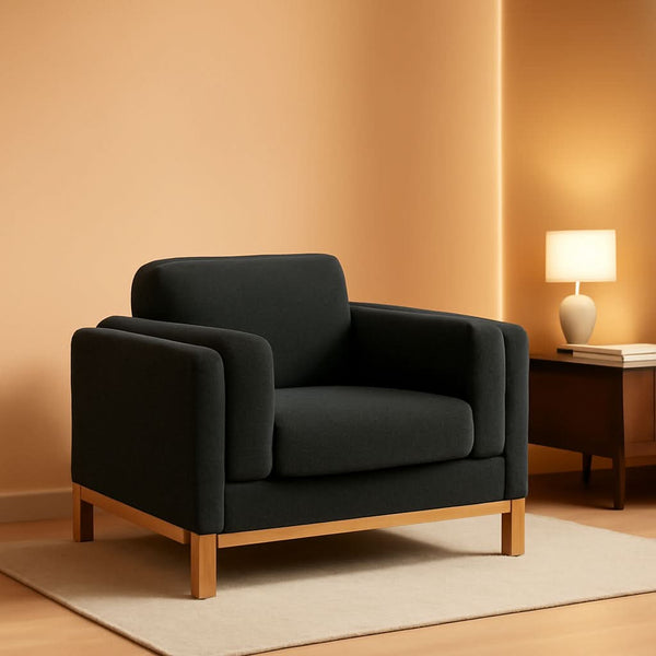 Oversized Dark Grey Boucle Armchair – chair | Roost & Roam