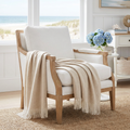 Merino Wool Herringbone Fringe Throw