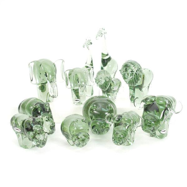 Recycled Glass Elephant Figurine