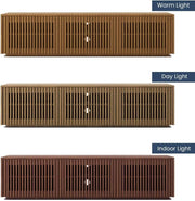 Slatted Wood-Grain Media Console