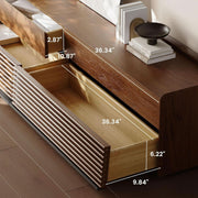 Walnut-Finish Fluted Media Console