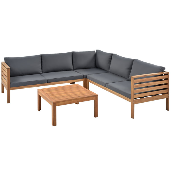 Acacia Wood Sectional Outdoor Sofa Set