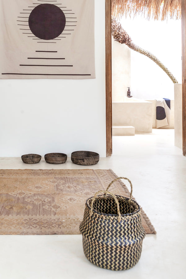 Woven Seagrass & Recycled Rope Storage Basket