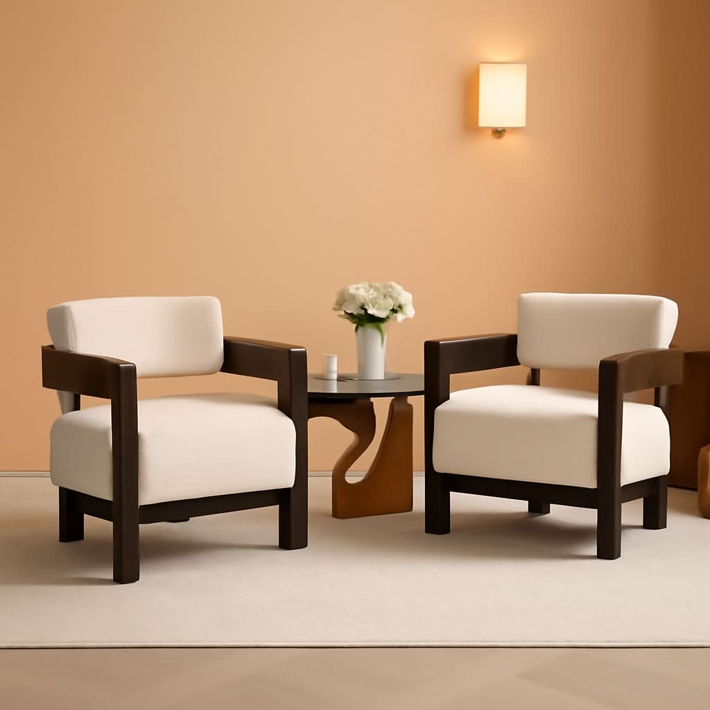 Two chairs that settle a room into place