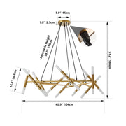 Matte Gold Branch Chandelier Light Fixture