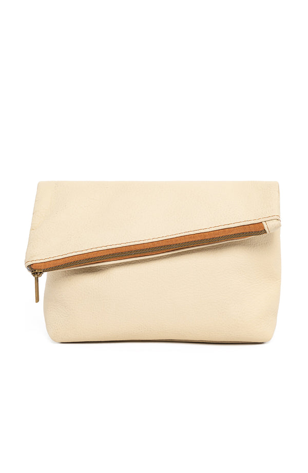 Surplus Leather Asymmetric Makeup Bag