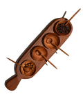 Walnut-Grain Condiment Serving Tray Set