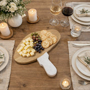 Wood and Marble Mushroom Serving Board