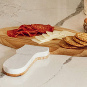 Wood and Marble Mushroom Serving Board
