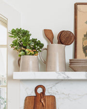 Ridged Ceramic Pitcher