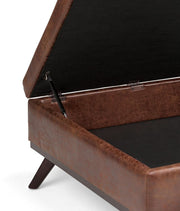 Leather-Look Square Storage Ottoman