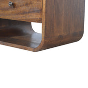 Curved Mango Wood 2-Drawer Nightstand