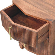 Fluted Mango Wood Two-Drawer Nightstand