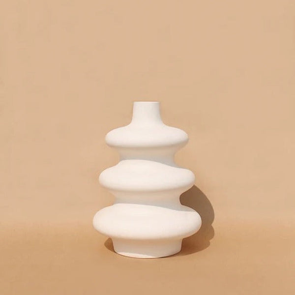 Stacked Contour Ceramic Vase