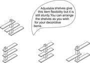 Adjustable Metal Spine Three-Tier Wall Shelf